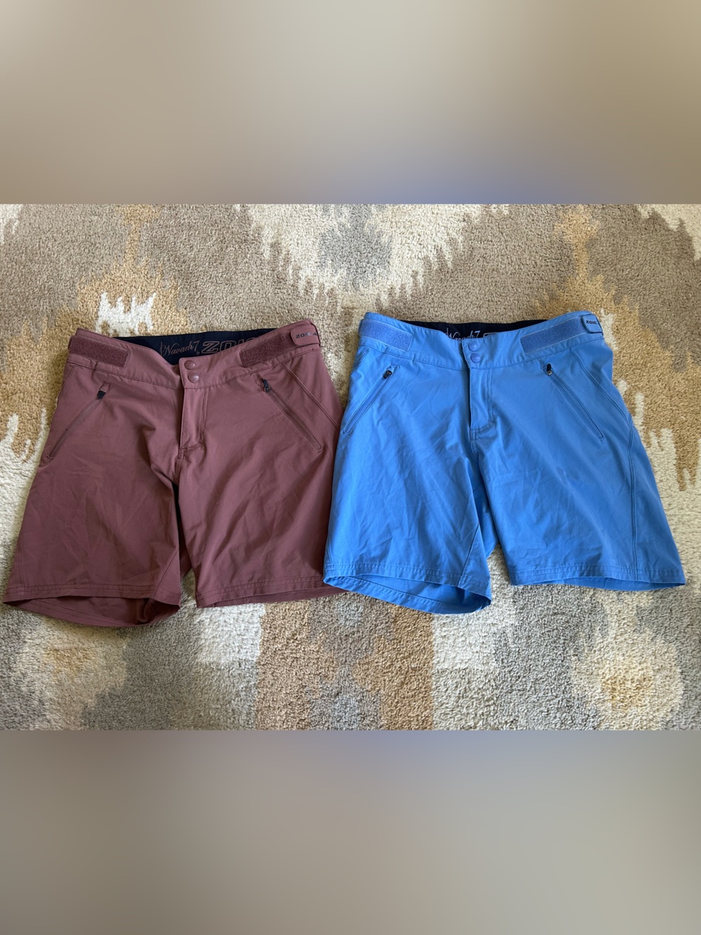 SET OF 2 ZOIC Women’s Bike Shorts Navaeh 7” Size Small Dusty Maeve and Blue Sz S
